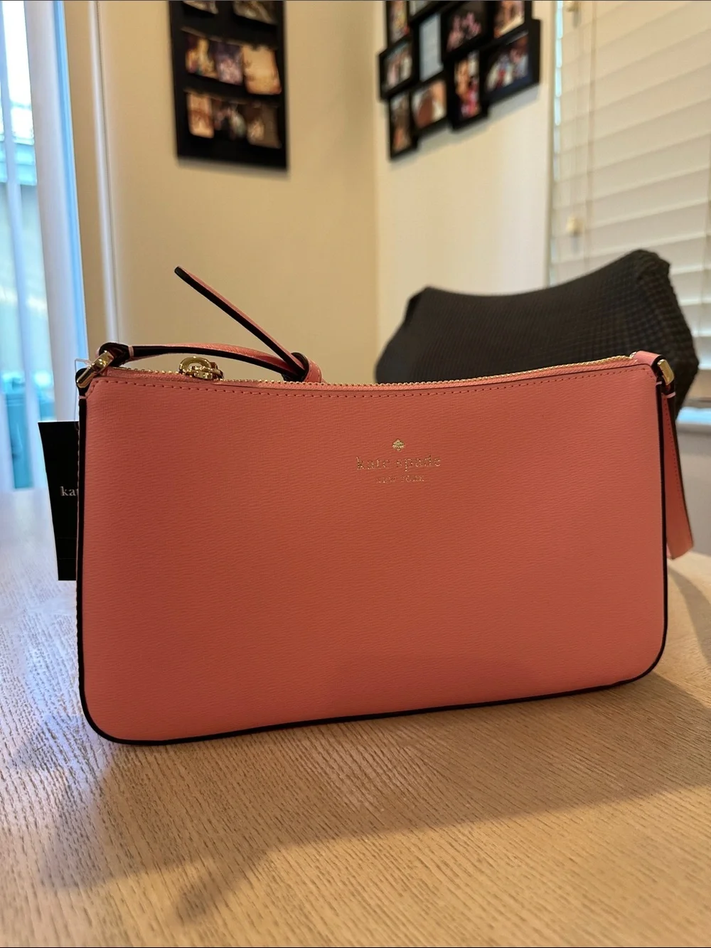 kate spade NWT Pink GrapefruitSaffiano Leather Crossbody with Gold Hardware